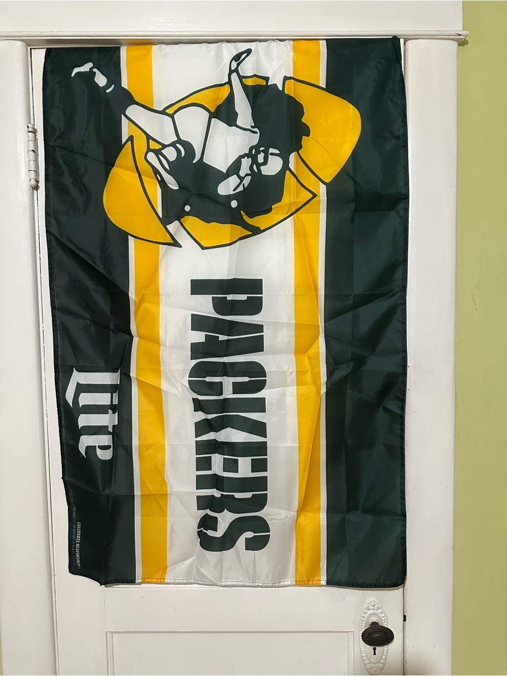 Green & Gold Packers Banner Tapestry - Team Spirit Wall Decor